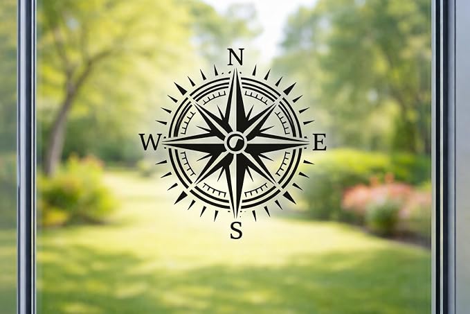 Compass Stencil – Nautical Travel Adventure Design Template Pattern for Painting, Crafting, DIY Décor, Walls, Wood, Signs, Journals and Art Projects
