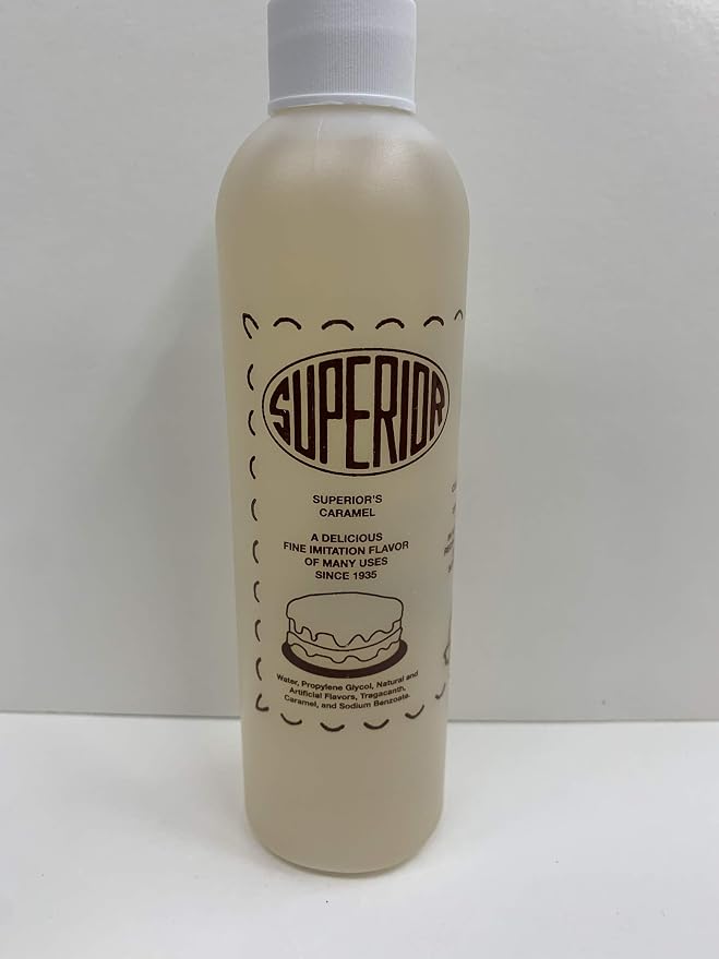 Superior Flavors CARAMEL | Cooking and Baking Flavoring | Delicious Substitute for Vanilla Extract | Water Based, and Alcohol Free | 8oz Bottle…