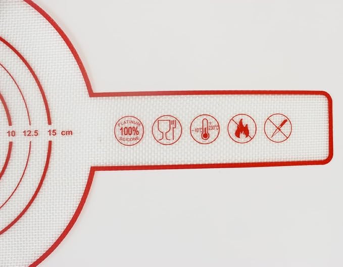 2PCS Non-slip Silicone Pastry Mat and Bread Sling with Measurements Non-Stick & Easy Clean Reusable for Silicone Baking Mat, Counter, Dough Rolling, Oven Liner, Bread Baking Supplies (Red)