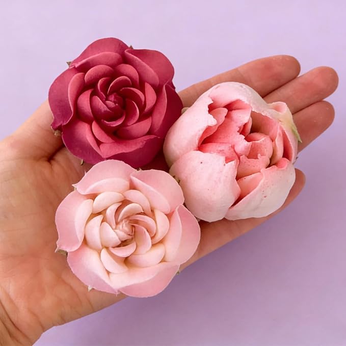 15 Pieces Extra Large Cake Decorating Russian Flower Piping Tips Set, 3 XXL Russian Piping Tip, 1 Leaf Piping Nozzles,10 Disposable Pastry Bags with 1 Cleaning Brush for Cake Decorations