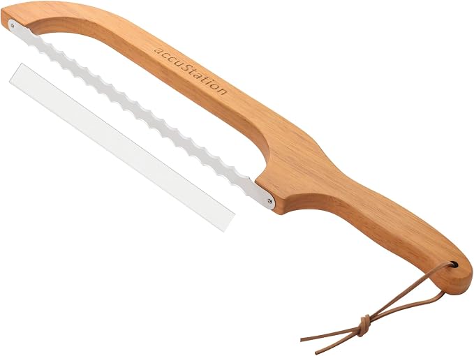 Bread Slicer For Homemade Bread, Sourdough Knife, Bow Design, Scoring tools, Dough Cutter, Baguette, Cake Sliced, Sour Dough, Loaf, Manual Slice, Left and Right-Handed Knives Perfect Rounds 16 Inch.