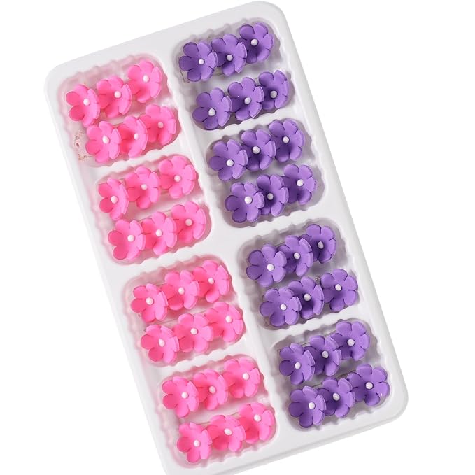 Edible Flowers Cake Decorations 48 Count Pink Purple Blossoms Royal Icing Decorations Daisy Sugar Wedding Flowers for Baking Cupcakes Ice Cream Waffles Cookies Birthday Cake