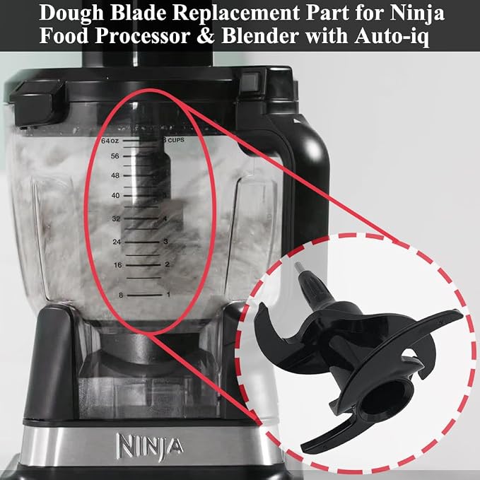 Dough Blade 320KKU770 for Ninja Food Processor BN601 bn801 BL681A bl682 BL770 bl773co BL780 bl910 TB401 br601amz, Ninja Blender Kitchen System Dough Tool Replacement Part for 64 oz Pitcher Bowl