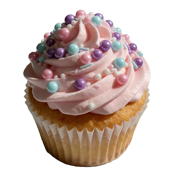 Edible Pink Purple Blue and White Pearl Confetti Jimmies Sprinkles 130g/4.5oz Pastel Sprinkles for Cake Decorating Baking Ice Cream Cupcakes Wedding Party Valentines Christmas Supplies