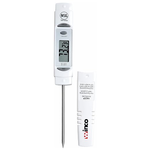 Winco Digital Thermometer, 1-1/4" LCD, 3-1/8" Probe, White