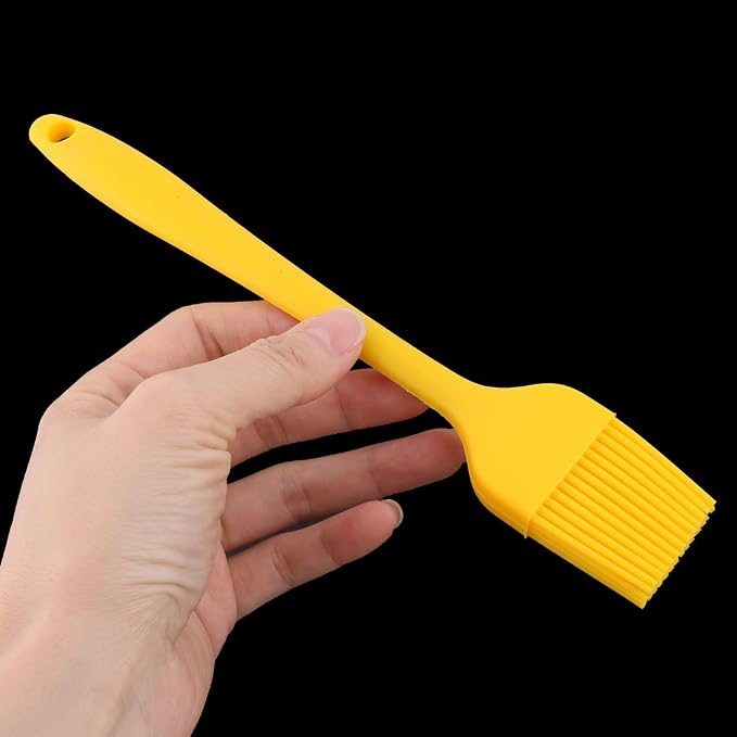 uxcell Silicone Family Bakery Cookie Cake Baking Tool Cream Butter Pastry Brush Yellow