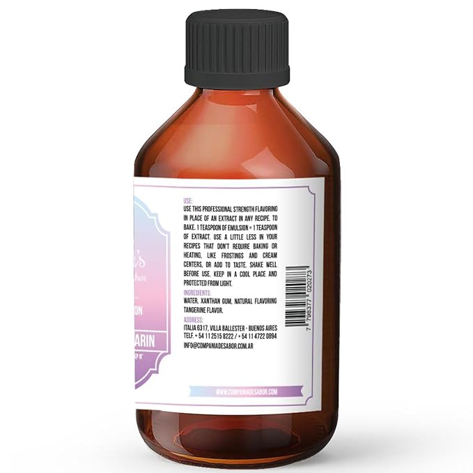 Gusteau's - Mandarin Bakery Emulsion, 4 fl oz (100ml) Alcohol Free, Sugar Free, Kosher (MANDARIN)