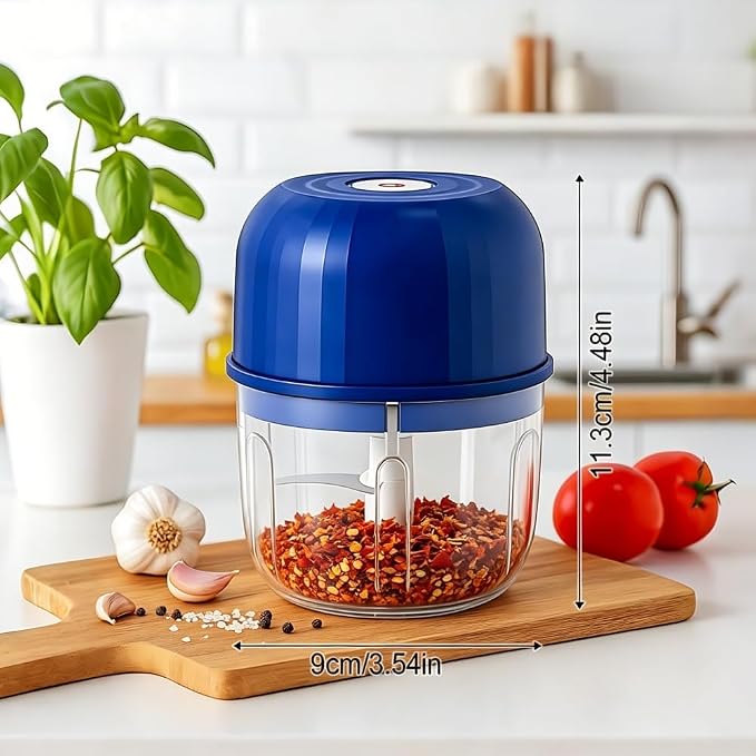 Electric Garlic Chopper, 2026 New Mini Portable Veggie Chopper Garlic Grinder Masher Onion Chopper, Rechargeable Wireless Food Processor for Garlic Onion Ginger Chili Vegetables Meat (Light Green)