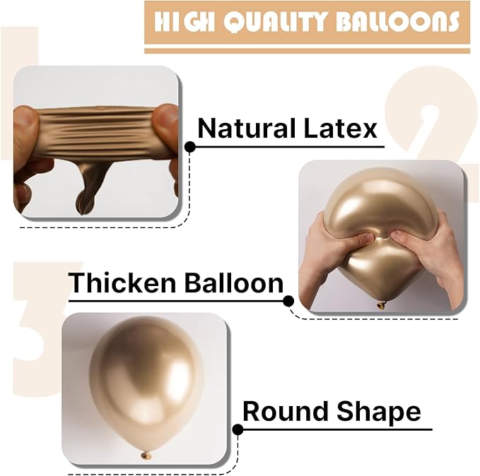 PartyWoo Metallic Gold Balloons 100pcs 12 Inch Chrome Gold Latex Helium Balloons for Wedding Christmas Birthday Graduation Baby Shower Retirement Bachelorette Tea Party Decorations Gold-G127
