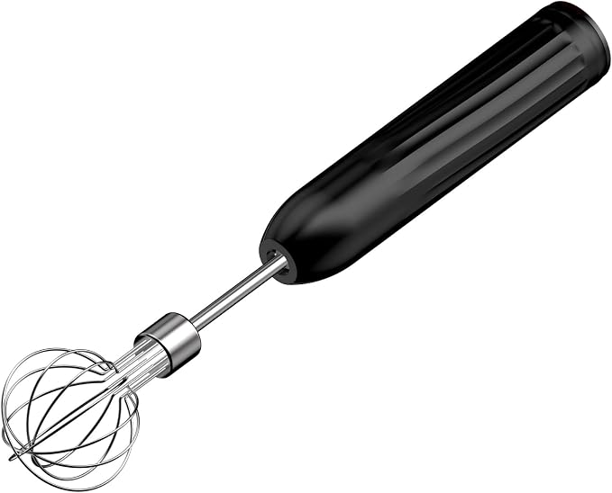 Handheld Electric Egg Beater Whisk,2-Speed USB-C Rechargeable Portable Wireless Balloon Whisk for Eggs, Milkshake Cream, Butter, Baby Food Fruits, Sauces and Soup for Kitchen,Camping Baking-Black