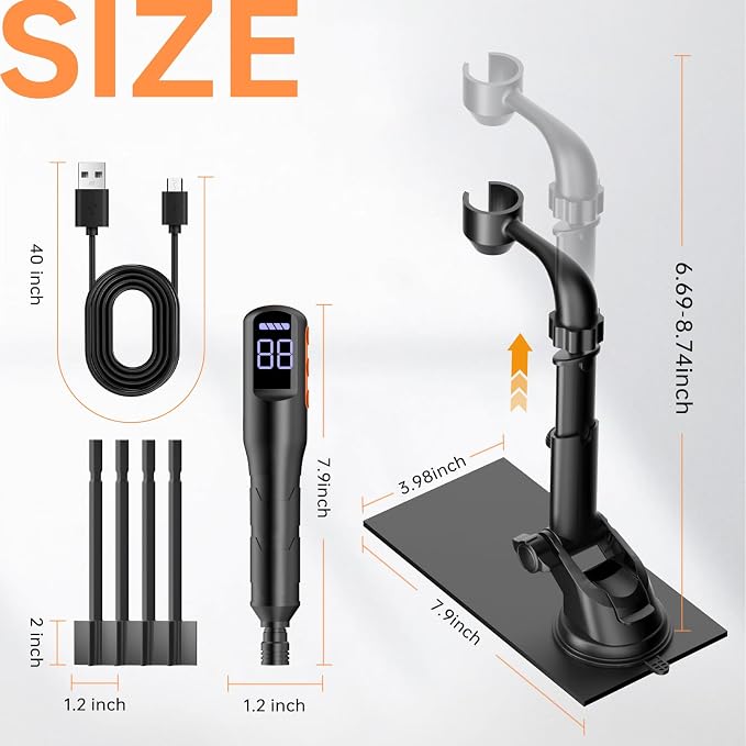 Rechargeable Resin Mixer with Stand | 3 Speeds Control | Timed Stop Function | 4 Electric Stirrer Paddles for Epoxy Resin, Silicone, Paint Mixing, Soap Making, Resin Tools, DIY Crafts (Black)