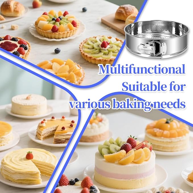 9 Inch Cheesecake Springform Cake Pan with 30Pcs Parchment Paper Liners,304 Stainless steel Nonstick Leakproof Springform roound cake pan with Removable Bottom for Cheesecake,Chiffon,Baking Cakes