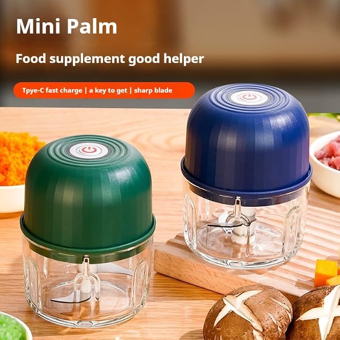 Model Type-c Rechargeable Food Processor Electric , Mini Food Chopper, Garlic Crusher, Onion Chopper, Portable Mini Food Processor for Garlic, Ginger, Chilli, Vegetable