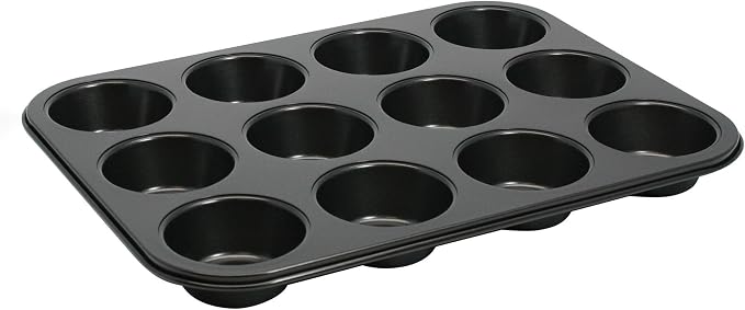 Winco 12-Cup Non-stick Muffin and Cupcake Pan, Tin Plated
