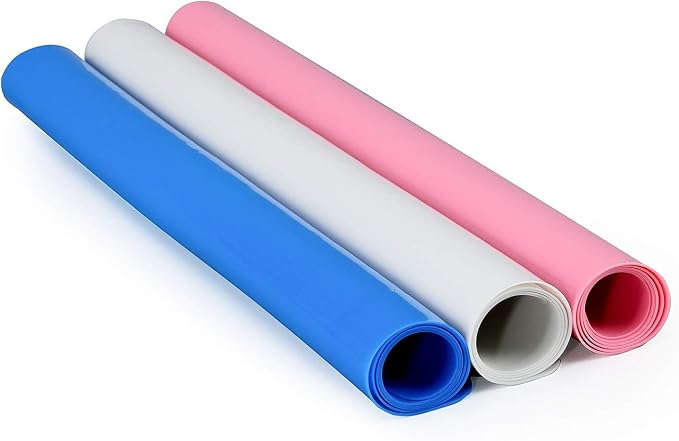 LONGFITE Silicone Baking Mat Extra Large 23.6''x19.7'' for Dough Rolling Pastry Fondant Mat Nonstick and Nonskid Heat Resistent, Countertop Protector, Dining Table Mat and Placemat (Extra Large, Blue)