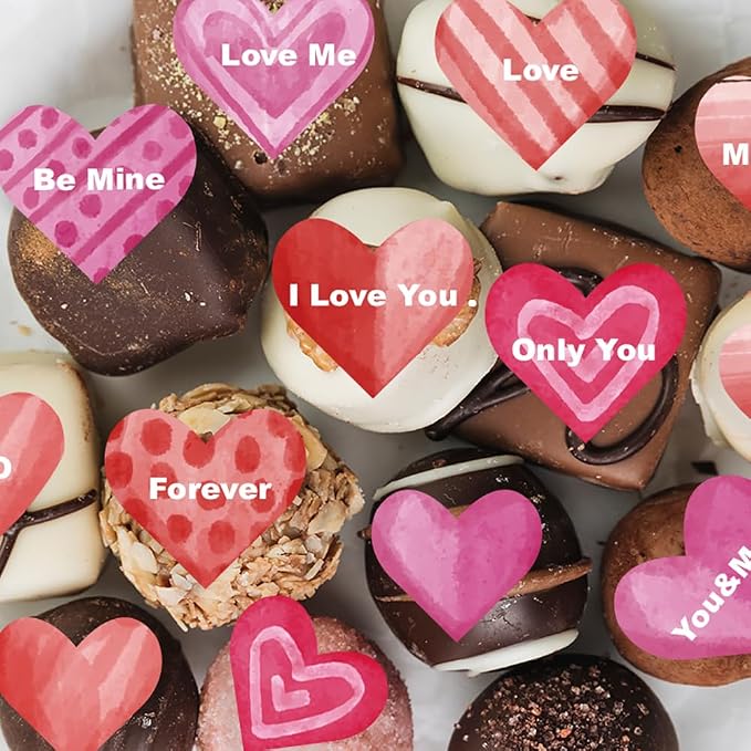 88PCS Edible Heart Cupcake Toppers Sweet Love Be Mine Kiss Me Heart Cupcake Picks Happy Valentine's Day Heart Cake Decor for Valentine's Day Theme Party Decoration Supplies