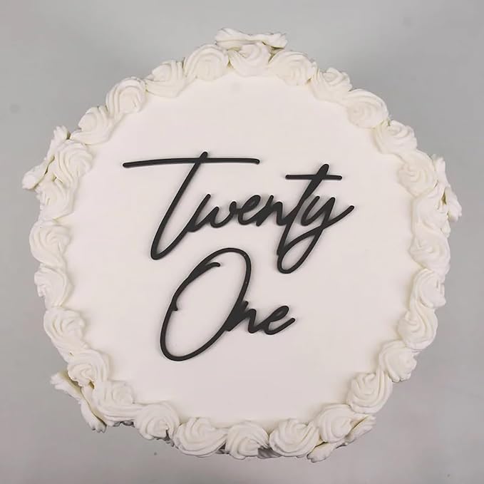 Acrylic Twenty One Cake Topper,21th Birthday Cake Toppers,21th Anniversary Party Decorations Supplies,Cheers to 21 Years Birthday Party Decoration