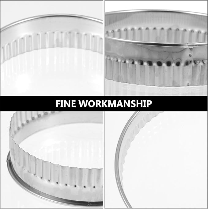Homoyoyo 12pcs 304 Stainless Steel Dumpling Wrappers and Cookie Molds Set with Fluted Edge Baking Cutters for Pastry Dough and Biscuit Baking Tools