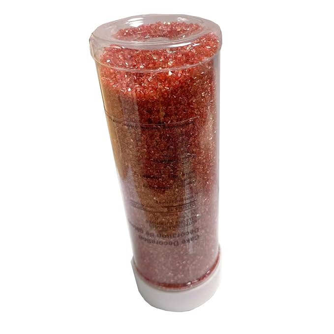 Sentovac Red Sanding Sugar for Baking Edible Sparkling Coarse Sugar Crystals Sprinkles for Baking Topping Cake Cookie Cupcake Topper Ice Cream Decoration Supplies 3.2 OZ