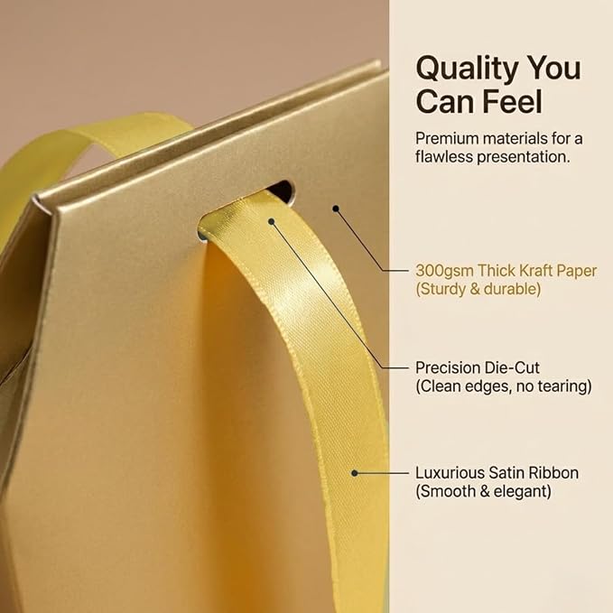 Rowcay Small Gift Boxes with Ribbons, 16 Pack Gold Foldable Empty Gift Boxes for Wedding Party Favors, Cookies, Candy, Jewelry, Small Presents, Gift Packaging and Favor Displays