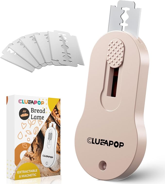 Bread Lame, Extractable & Magnetic Bread Lame Dough Scoring Tool - Professional Sourdough Scoring Tool - Sourdough Bread Baking & Bread Scoring Tool - Scoring Patterns Booklet & 5 Razor Blades