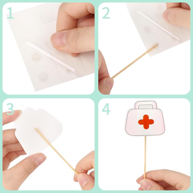 Hooqict 27Pcs Nurse Graduation Cake Decorations Set with Mini Cap, Medical Kit, Medicine, Nurse Cake Toppers & Cupcake Toppers for Medical Birthday Decorations Nursing Graduation Party Supplies