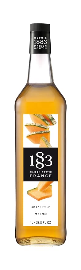 1883 Melon Syrup for Drinks, Made in France, 1 Liter Glass Bottle