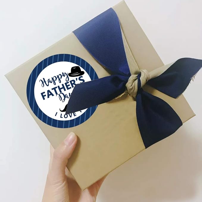 Happy Father's Day Envelope Seals Labels Stickers Party,2 Inch Father's Day Gift Wrap Circle Labels for Party Favor,500 Stickers Per Roll