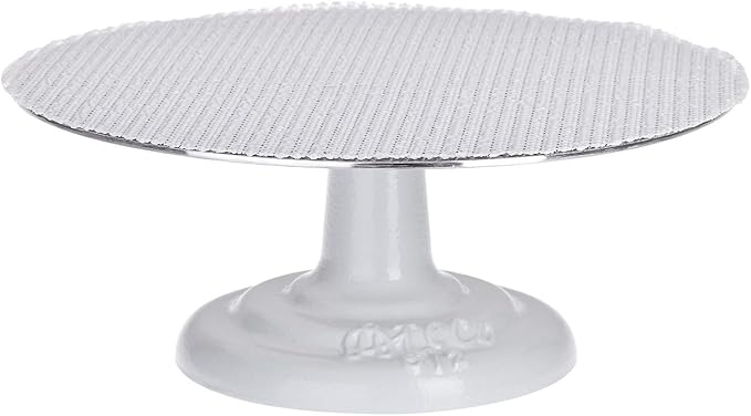 Ateco Revolving Cake Decorating Stand, Aluminum Turntable and Cast Iron Base with Non-Slip Pad, 12-Inch