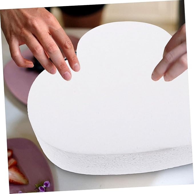 STOBAZA Heart Shaped Cake Dummy for Decorating Practice for Wedding Displays Cake Crafting Baking Practice Lightweight Smooth for Easy