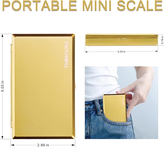 THINKSCALE Milligram Scale 50g x 0.001g, Powder Scale for Reloading Gold | Mg Scale for Powder & Reloading, 50g Calibration Weight, Scoop, Pan, Tweezers, Tare, LCD Display