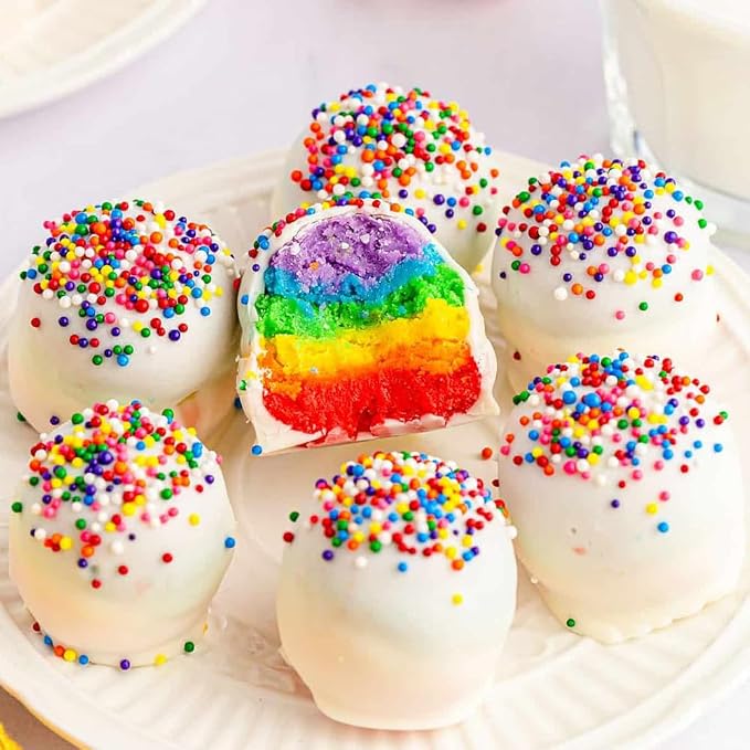 Rainbow Nonpareil Sprinkles Bulk 1 pound 2mm Rainbow Pearls Suagr Sprinkles for Cake Decorating Ice Cream Dessert Toppings Cookies Cupcakes Mini Round Birthday Candy