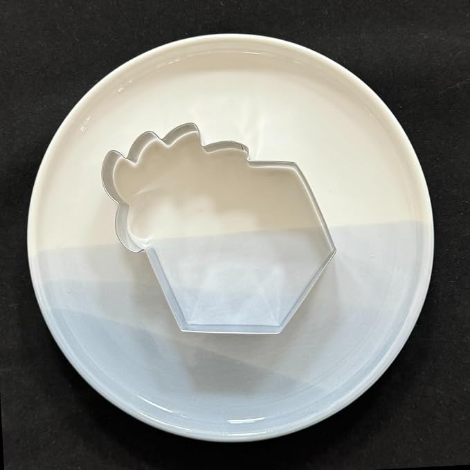 Hexagon Cookie Cutter with Leaf-4.25 Inch-Diswasher Safe-Metal Hexagon Cookie Cutter Shape for Wedding Birthday Baby Party