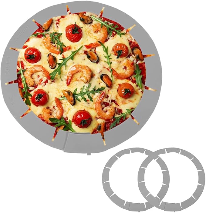 Adjustable Pie Crust Shield Protector Pie Edge Protector Tools Round Silicone Baking Cake Pizza Cover BPA-Free for Halloween Christmas Party Baking Fits 8-11.5 Inches Pie