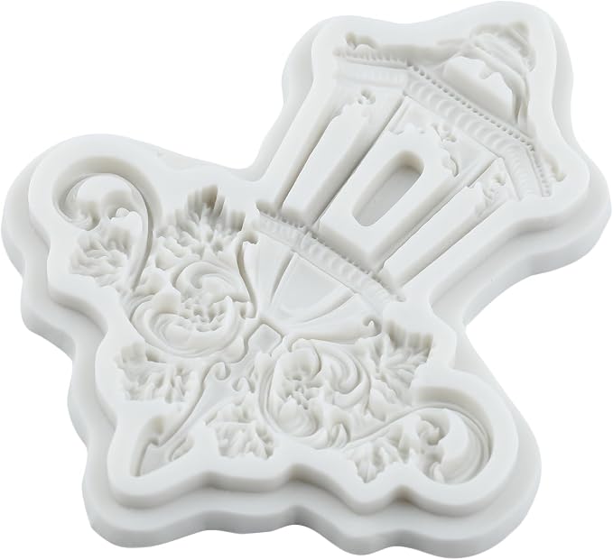 Vintage Street Lamp Silicone Mold Baroque Wall Light Fondant Molds for Cake Decorating Cupcake Topper Chocolate Candy Polymer Clay Gum Paste