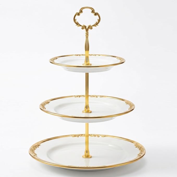 6 Sets 3 Tier Cake Stand Hardware Kit - Tiered Tray Plate Hardware - Cake Fruit Food Plate Stand Fitting Stacking Kit for Cake Stand Wedding Party