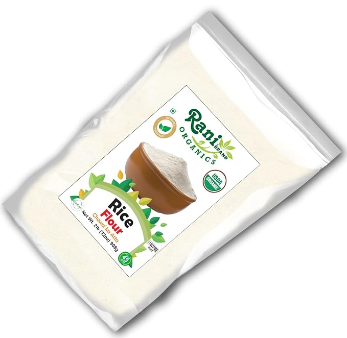 Rani Organic Rice (White) Flour 32oz (2lbs) 908g ~ All Natural | Gluten Friendly | Vegan | NON-GMO | Kosher | Indian Origin | USDA Certified Organic