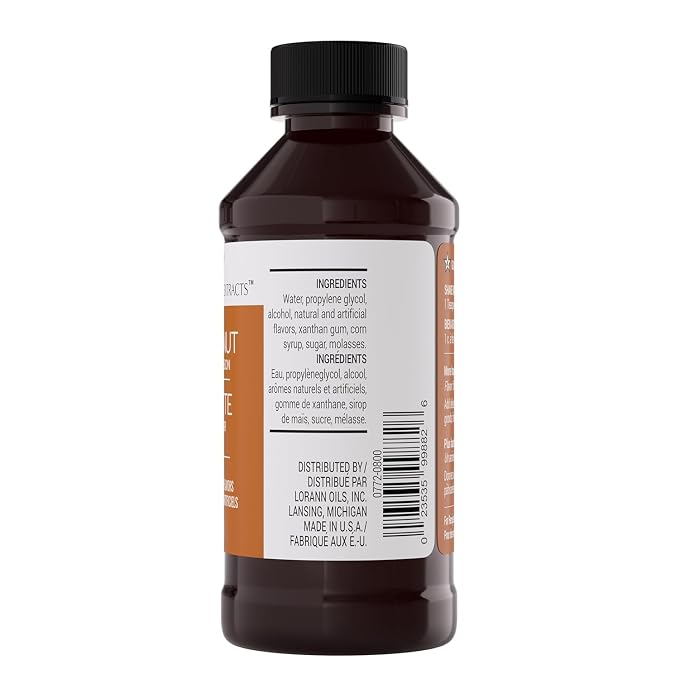 LorAnn Oils Hazelnut Bakery Emulsion: True Essence, Ideal for Boosting Fruit Tones in Cakes, Cookies & Desserts, Gluten-Free, Keto-Friendly, Extract Substitute Essential for Your Kitchen, 4 Oz