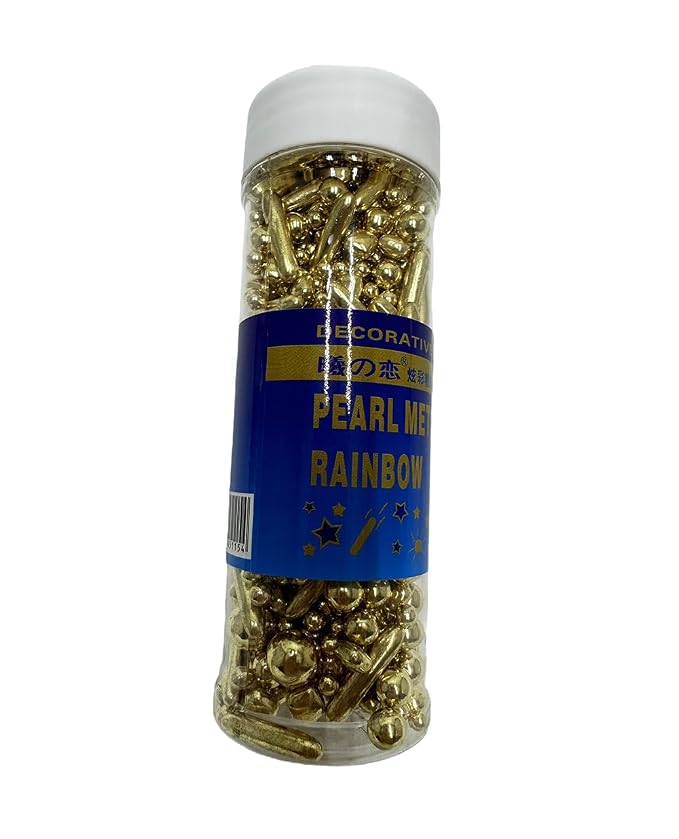 Gold Dragees Sprinkles Sprinkles for Cake Decorating, Gold Pearl Sugar Cupcake, Cookies, Ice Cream Toppings, 120g/ 4.2 Ounces Cake Decorations Baking for Christmas Wedding Shower, New Year’S Eve