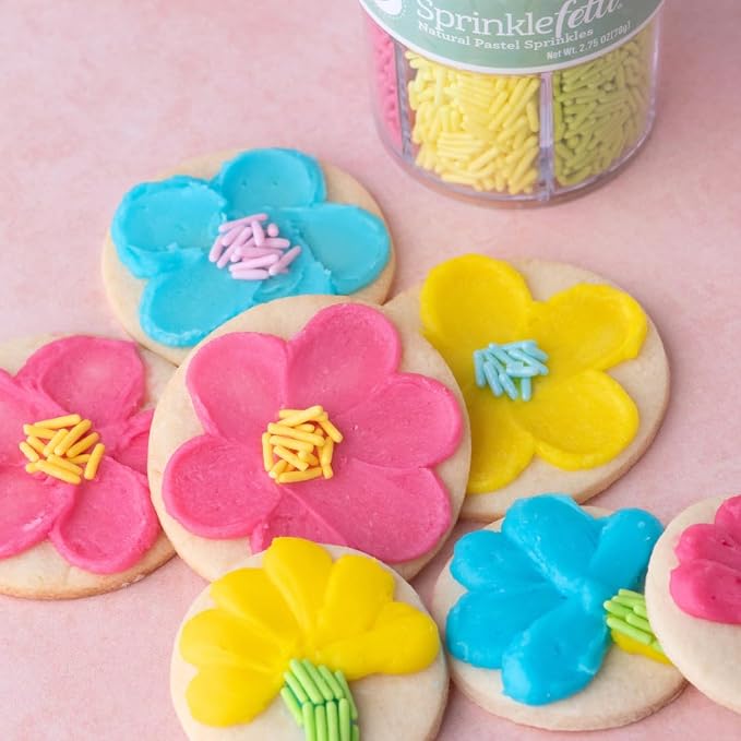 Sweets Indeed Sprinkles 6 Cell Edible Sprinkle Mix Jimmies Perfect for Cake Decorations Baking Ice Cream Cookies Cupcake Topper (Pastel Jimmies)