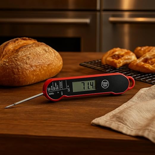 FIRELINE Digital Thermometer β Ultra Fast Waterproof Thermometer with Backlight, Foldable Probe & Magnetic Back β Commercial-Grade Instant Read for Grilling, Cooking, BBQ, Smoker, Kitchen Use
