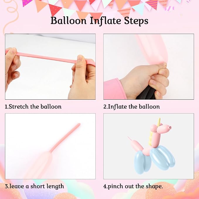Macaron Long Balloons 100 Pack