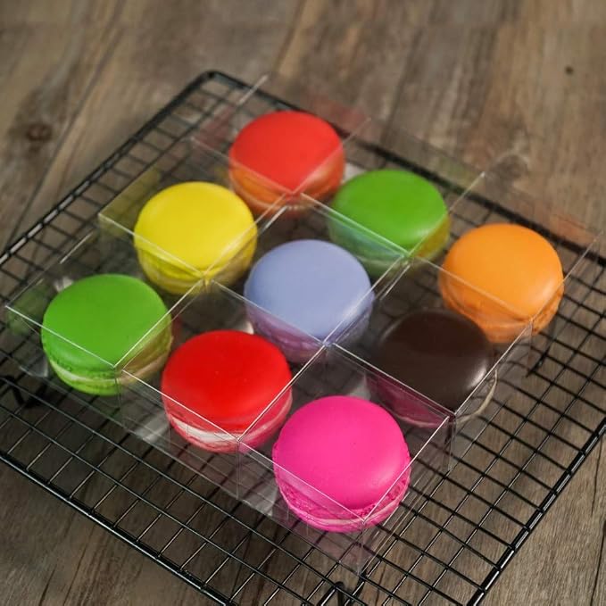 RomanticBaking Clear Single Chocolate Macaron Box, 50pcs, 2.17"×2.17"×1.38" | Wedding Favors, Baby Shower, For Cookies Ore Cookies Donut Candy