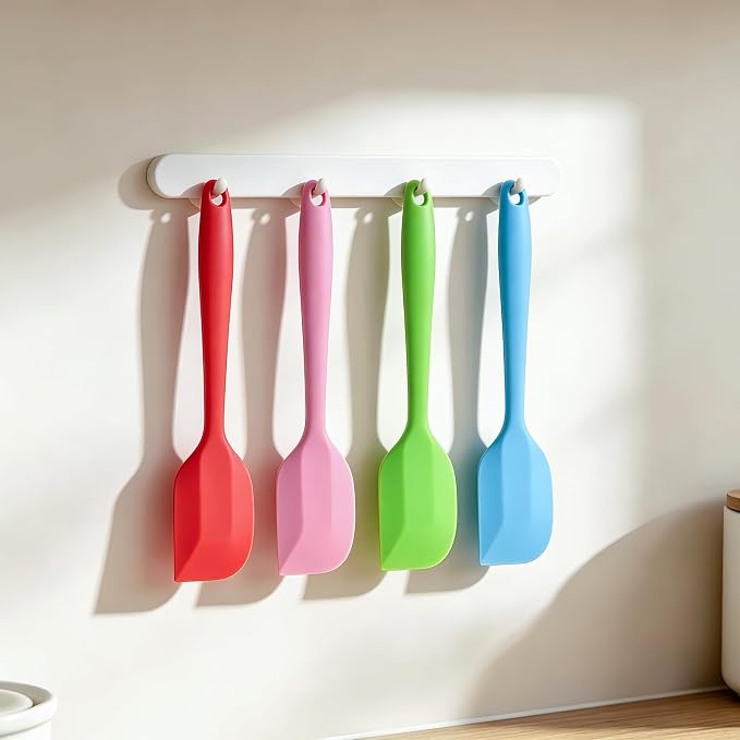 Silicone Spatula, 11 inch Large Rubber Spatulas Heat Resistant Non-Stick Flexible Kitchen Spatulas with Stainless Steel Core Scraper for Cooking, Baking, Mixing Tool (4-Piece)