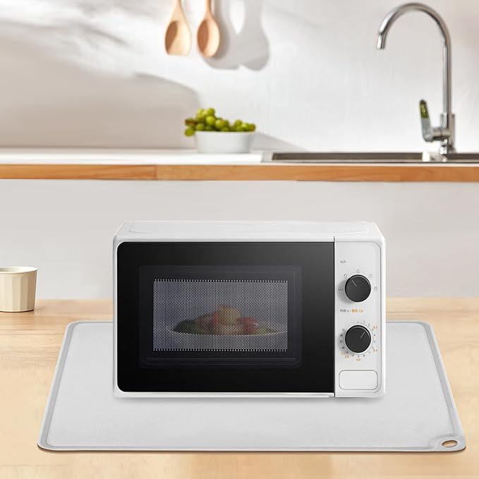 Gray Baking Mat -Food Grade Standard Silicone Mat for Kids Dinner Placemat Reusable Kitchen Countertop Mats Dough Pad with Raised Edges Heat Resistant Mat for Air Fryer (1Pack 23.6'' x 15.7'')