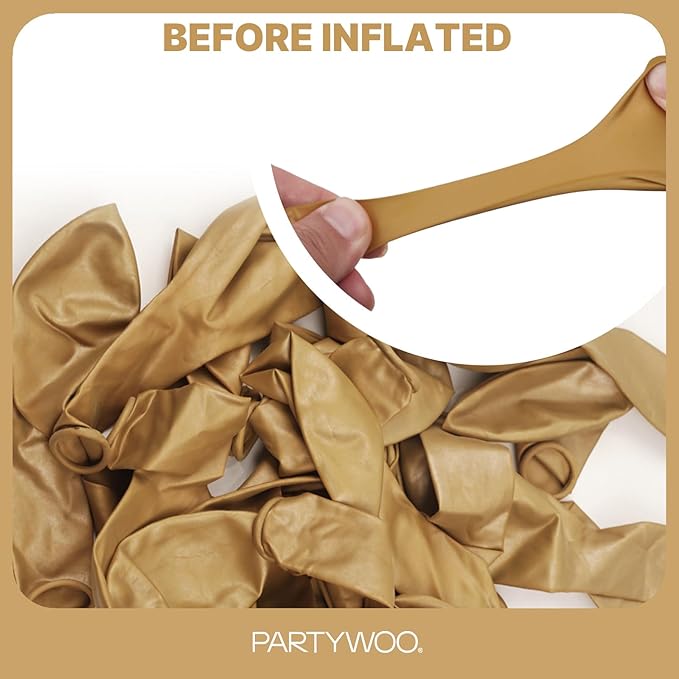 PartyWoo Metallic Gold Balloons 140pcs Different Sizes of 18 12 10 5 Inch Chrome Gold Balloon Arch Kit Garland for Birthday Graduation Baby Shower Wedding Bachelorette Party Decorations Gold-G127