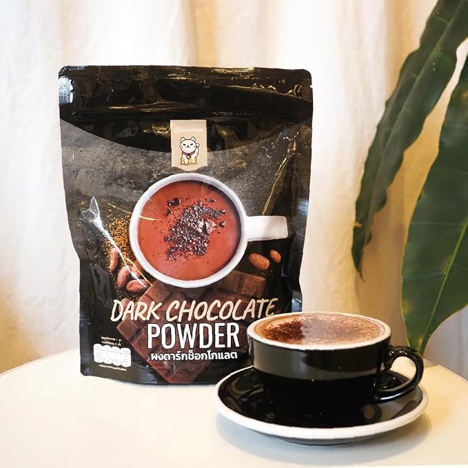 เคซี Premium Dark Cocoa Powder for Drinking and Baking – Rich Unsweetened Dutch-Processed Chocolate Blend – Resealable 500g