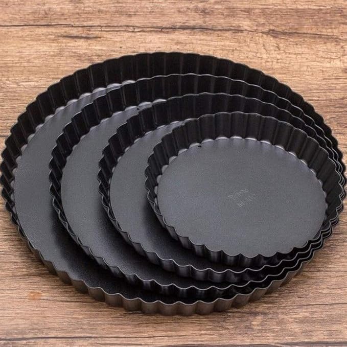 Tart Pan Removable Bottom, Pie Pans Non-Stick Pans Pie Round Fluted Tart Tins Baking Pan Mould Tray for Baking Cheese Cakes, Chocolate Tarts, Fruit Pies(10 Inch Outer Diameter)