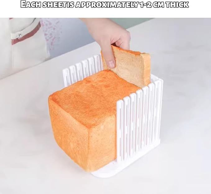 Bread Slicer for Homemade Breads, Toast Slicer, Adjustable Thickness Slicing Guide, Foldable Portable Bread Cutter Suitability for Homemade Breads, Bagels, Loafs, Cakes - Kitchen Baking Tool