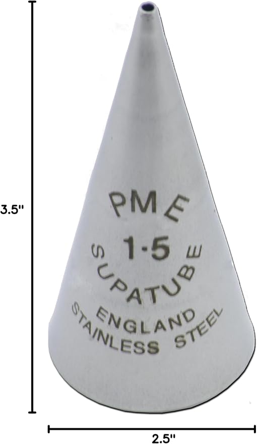 PME - ST1.5 Seamless Stainless Steel SupaTube Writer #1.5 Decorating Tip, Standard, Silver